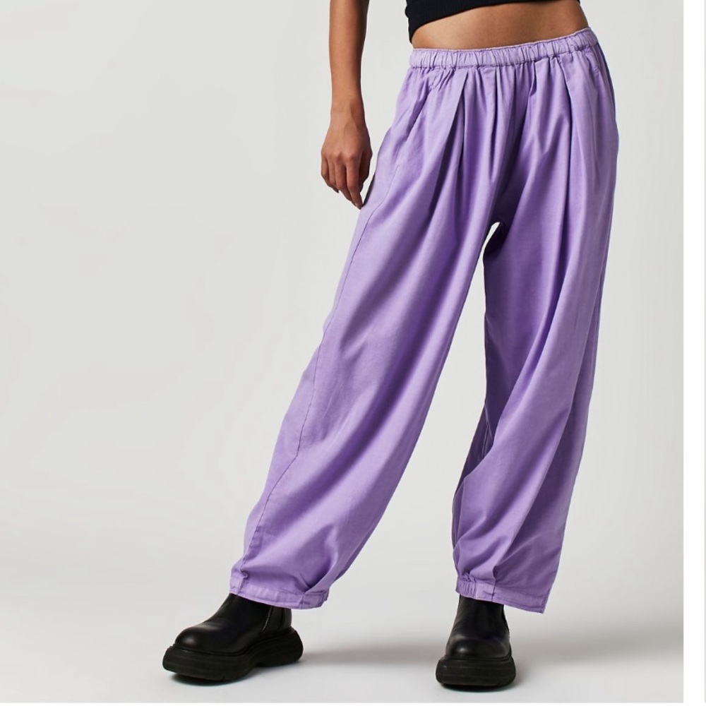 Free People Lavender Wide-Leg Pants - Picture 3 of 5
